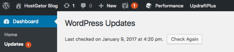 wordpress update
